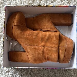Jeffrey Cambell Brown Suede Platform Ankle Boots